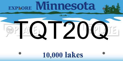TQT20Q Minnesota License Plate