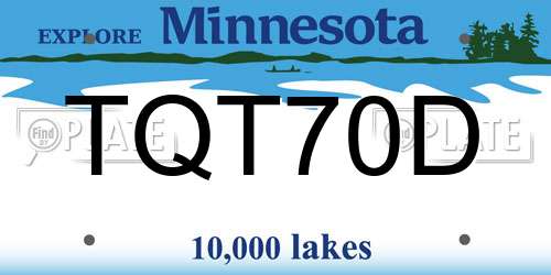 TQT70D Minnesota License Plate