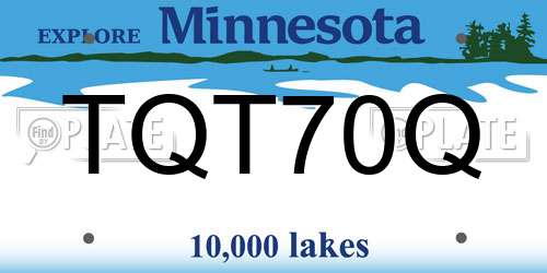 TQT70Q Minnesota License Plate