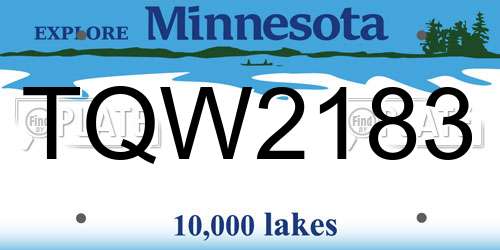 TQW2183 Minnesota License Plate