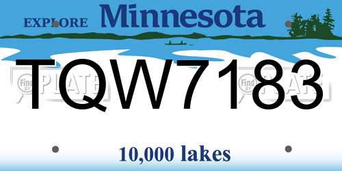 TQW7183 Minnesota License Plate