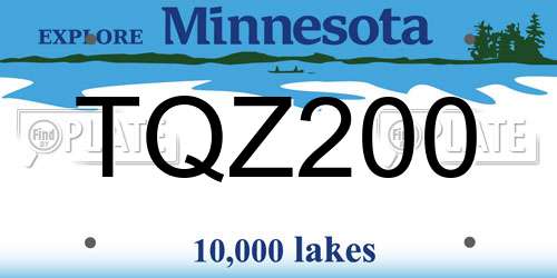 TQZ200 Minnesota License Plate