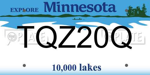 TQZ20Q Minnesota License Plate