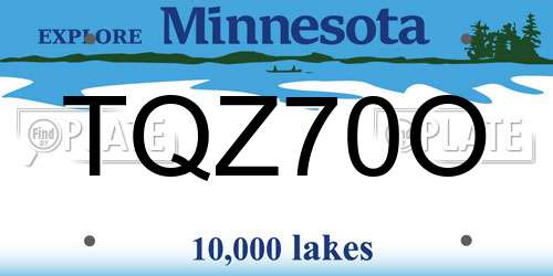 TQZ70O Minnesota License Plate