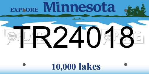 TR24018 Minnesota License Plate