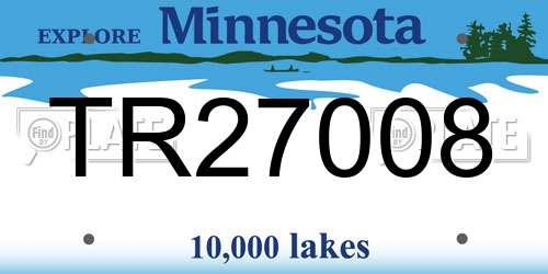 TR27008 Minnesota License Plate