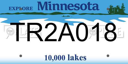 TR2A018 Minnesota License Plate