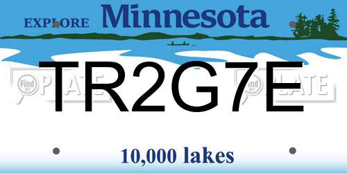 TR2G7E Minnesota License Plate