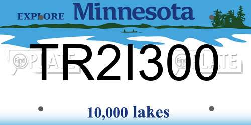 TR2I300 Minnesota License Plate