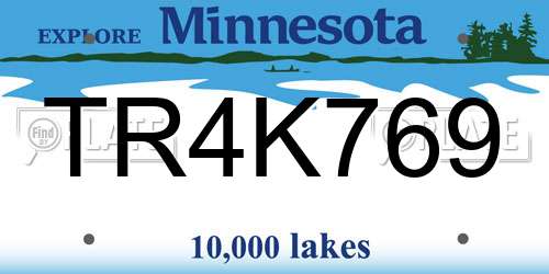 TR4K769 Minnesota License Plate
