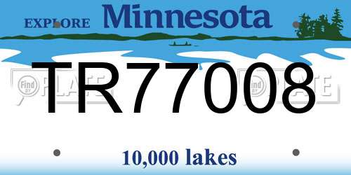 TR77008 Minnesota License Plate