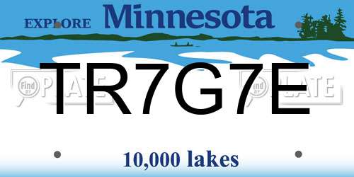TR7G7E Minnesota License Plate