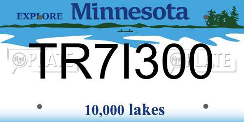 TR7I300 Minnesota License Plate