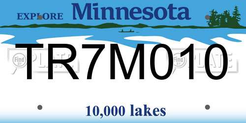 TR7M010 Minnesota License Plate