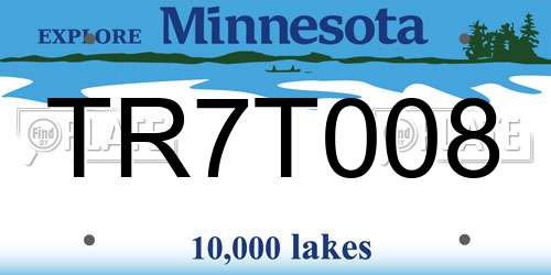 TR7T008 Minnesota License Plate