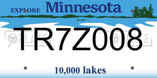TR7Z008 Minnesota License Plate