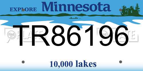 TR86196 Minnesota License Plate