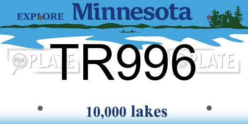 TR996 Minnesota License Plate