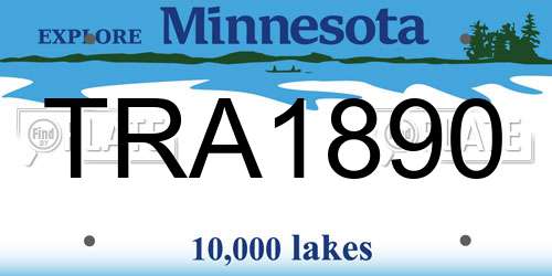 TRA1890 Minnesota License Plate