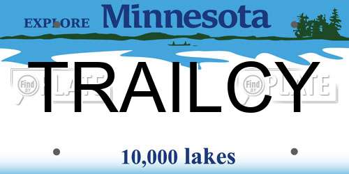 TRAILCY Minnesota License Plate