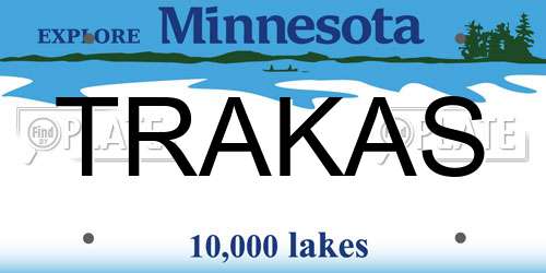TRAKAS Minnesota License Plate