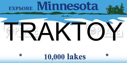 TRAKTOY Minnesota License Plate
