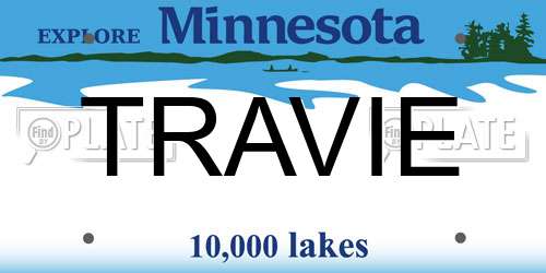 TRAVIE Minnesota License Plate