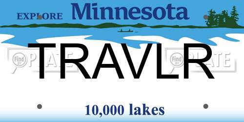 TRAVLR Minnesota License Plate