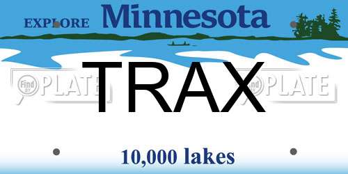 TRAX Minnesota License Plate