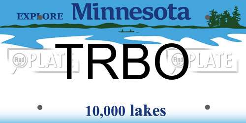 TRBO Minnesota License Plate