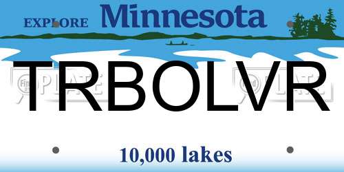 TRBOLVR Minnesota License Plate