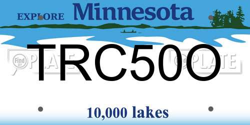 TRC50O Minnesota License Plate