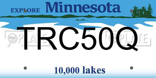 TRC50Q Minnesota License Plate