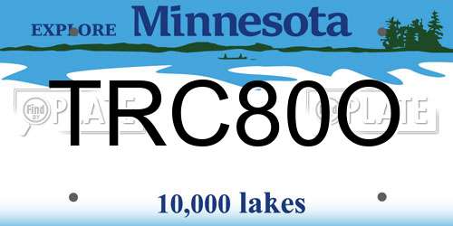 TRC80O Minnesota License Plate