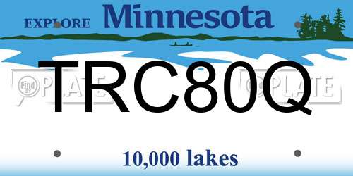 TRC80Q Minnesota License Plate