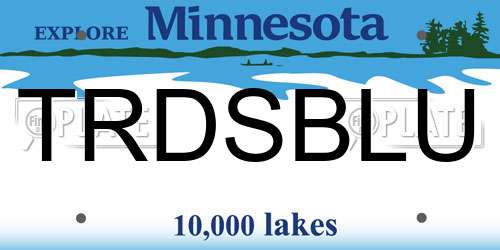 TRDSBLU Minnesota License Plate