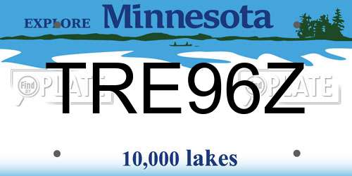 TRE96Z Minnesota License Plate