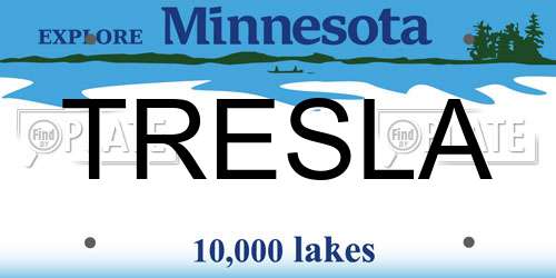 TRESLA Minnesota License Plate