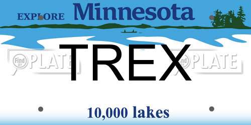 TREX Minnesota License Plate