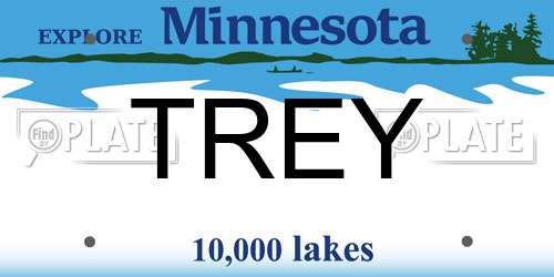 TREY Minnesota License Plate