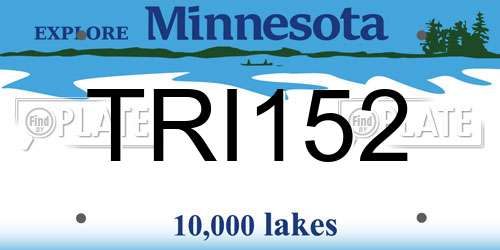 TRI152 Minnesota License Plate
