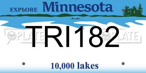 TRI182 Minnesota License Plate