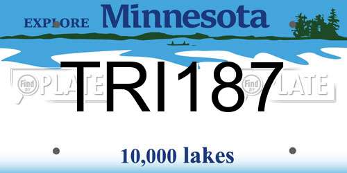 TRI187 Minnesota License Plate