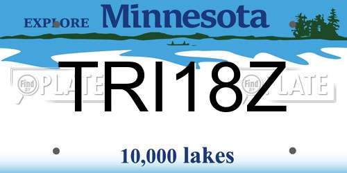 TRI18Z Minnesota License Plate