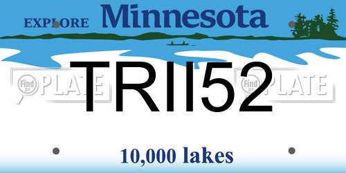 TRII52 Minnesota License Plate