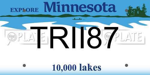 TRII87 Minnesota License Plate