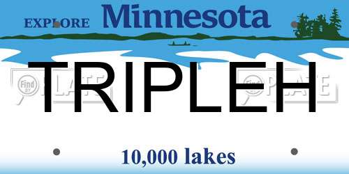 TRIPLEH Minnesota License Plate