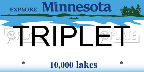 TRIPLET Minnesota License Plate