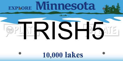 TRISH5 Minnesota License Plate