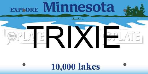 TRIXIE Minnesota License Plate